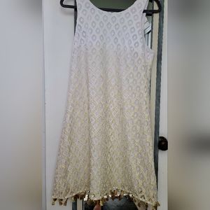 Lilly pulitzer dress white and gold